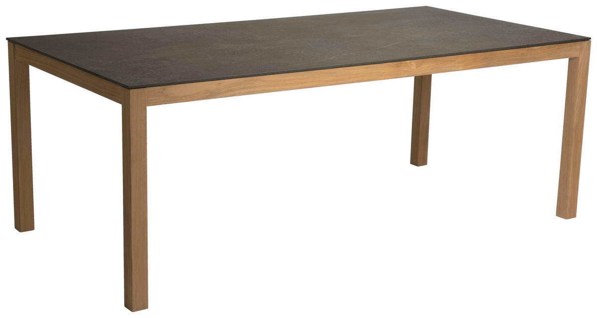 GARTENTISCH 200/100/74 cm Holz rechteckig  - Anthrazit/Teakfarben, Natur, Holz/Stein (200/100/74cm) - Stern