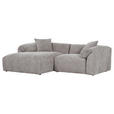 ECKSOFA in Flachgewebe Braun  - Creme/Schwarz, MODERN, Kunststoff/Textil (178/231cm) - Carryhome