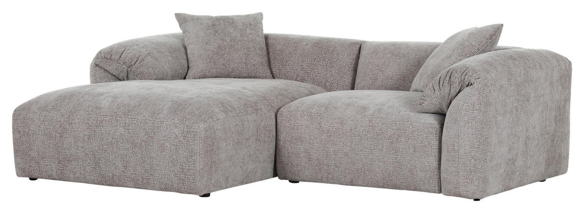 ECKSOFA in Flachgewebe Braun  - Creme/Schwarz, Modern, Kunststoff/Textil (178/231cm) - Carryhome