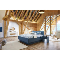 POLSTERBETT Matratze, Lattenrost Blau 180/200 cm  - Blau/Weiß, Basics, Holz/Holzwerkstoff (180/200cm) - RUF Betten