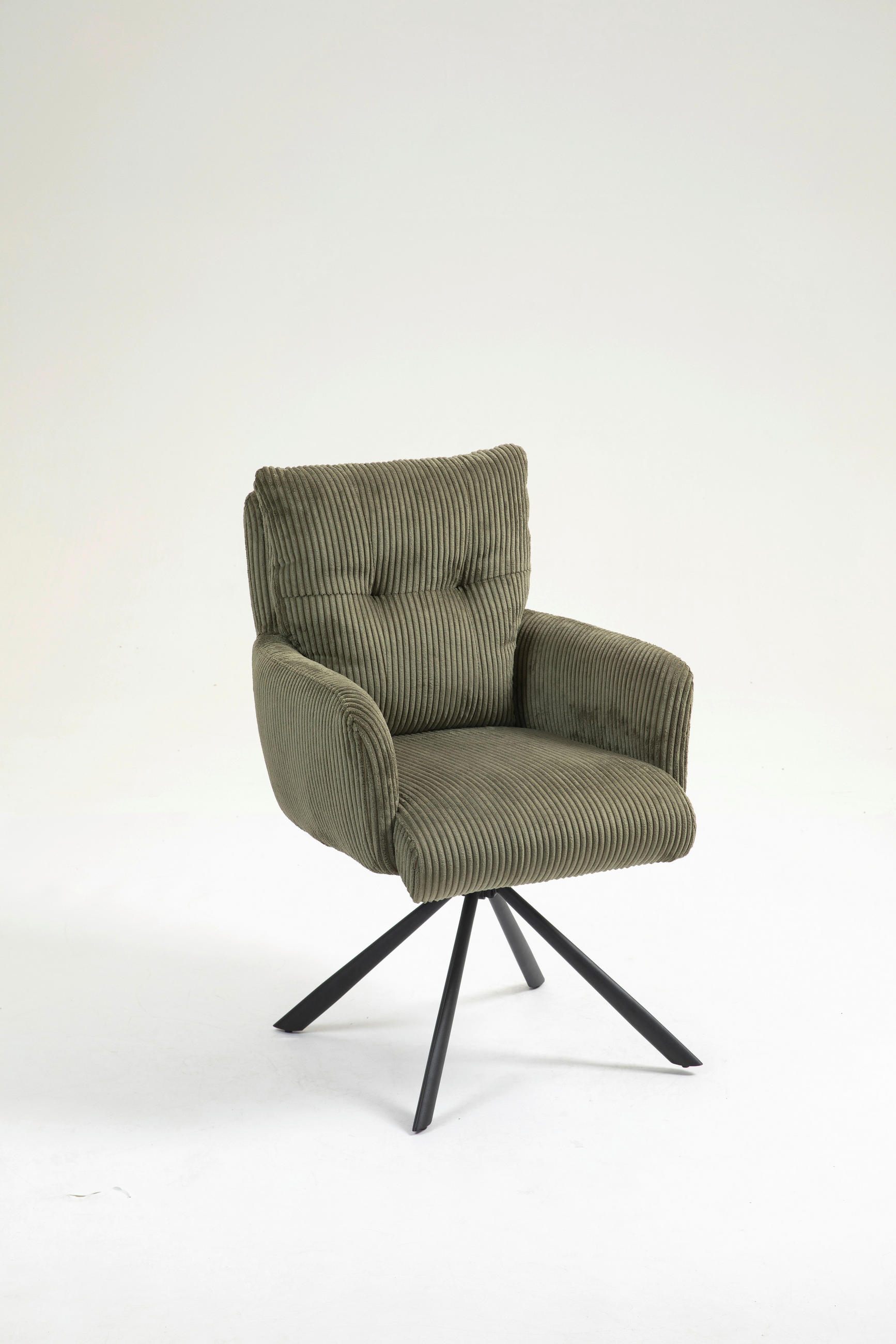 ARMLEHNSTUHL  in Eisen Cord  - Schwarz/Grün, KONVENTIONELL, Textil/Metall (60/95/67cm) - MID.YOU