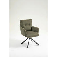 ARMLEHNSTUHL  in Eisen Cord  - Schwarz/Grün, KONVENTIONELL, Textil/Metall (60/95/67cm) - MID.YOU