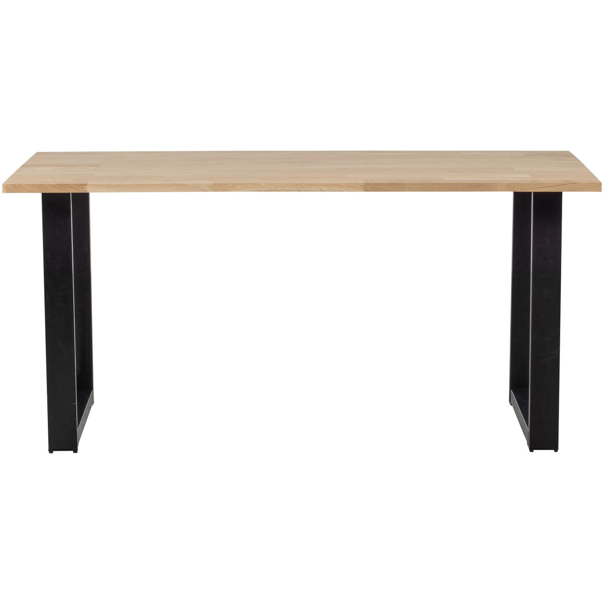 ESSTISCH Eiche vollmassiv rechteckig Naturfarben, Schwarz  - Schwarz/Naturfarben, MODERN, Holz/Metall (180/90/75cm) - Livetastic