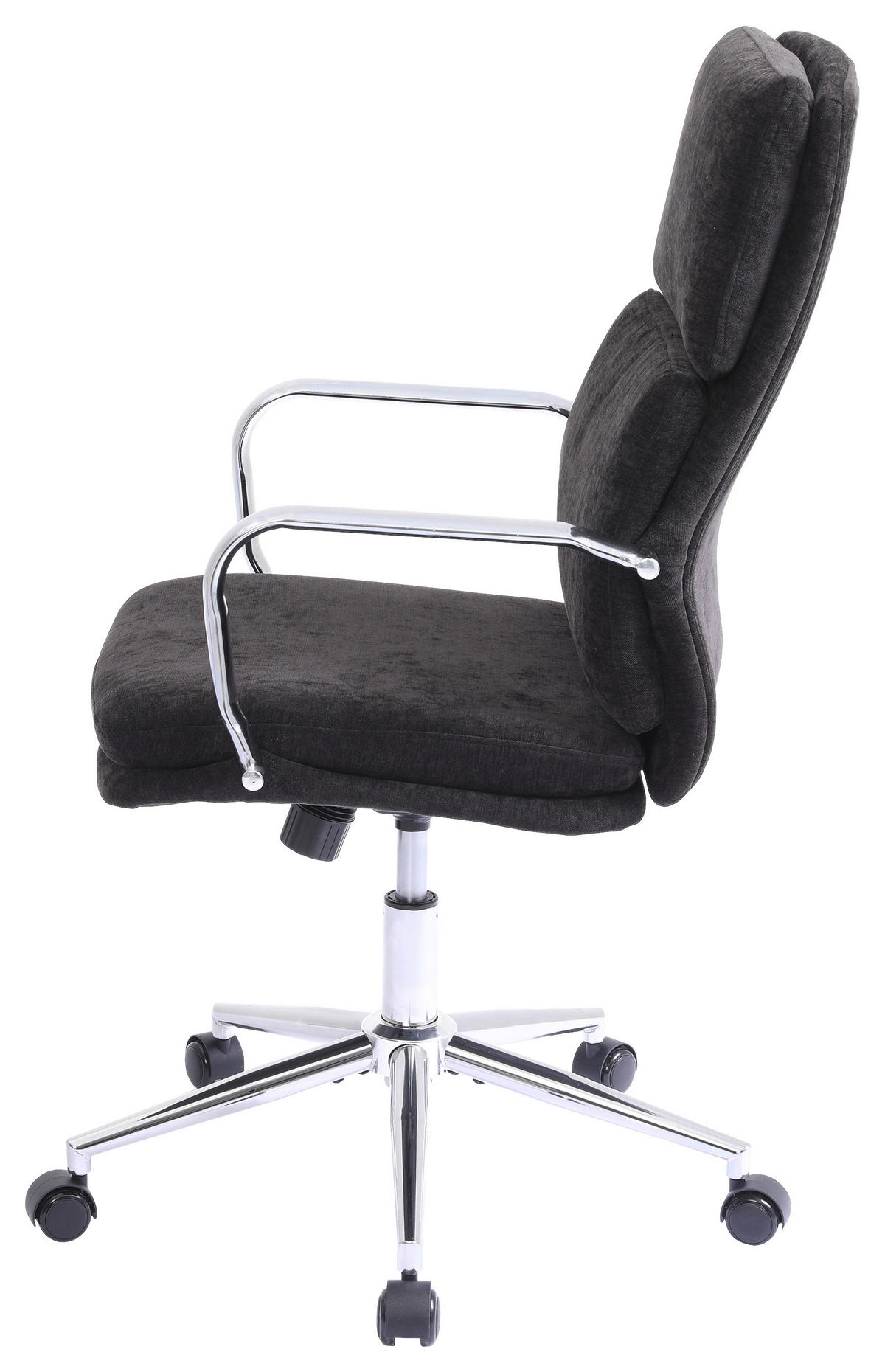 FORGÓSZÉK  zsenília fekete  - krómszínű/fekete, Modern, műanyag/textil (56/100-110/65,5cm) - Livetastic