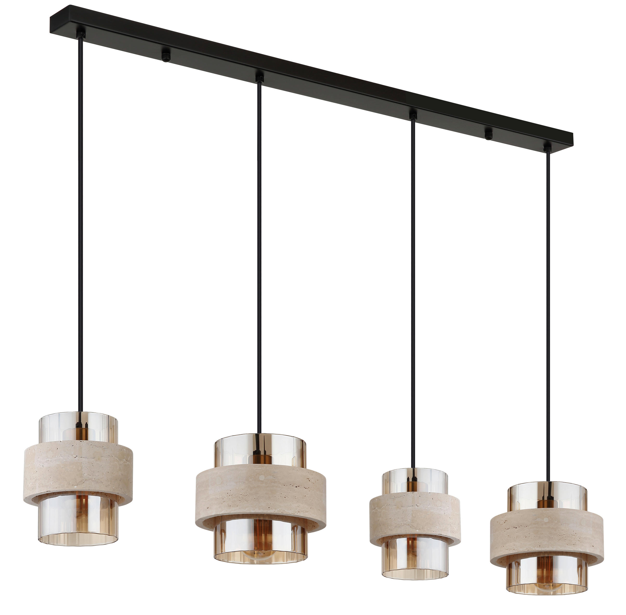HÄNGLAMPA Daren 108,7/18/120 cm  - orange/beige, Design, metall/glas (108,7/18/120cm)