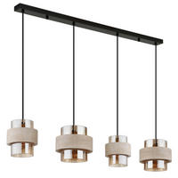 HÄNGLAMPA Daren 108,7/18/120 cm  - orange/beige, Design, metall/glas (108,7/18/120cm)