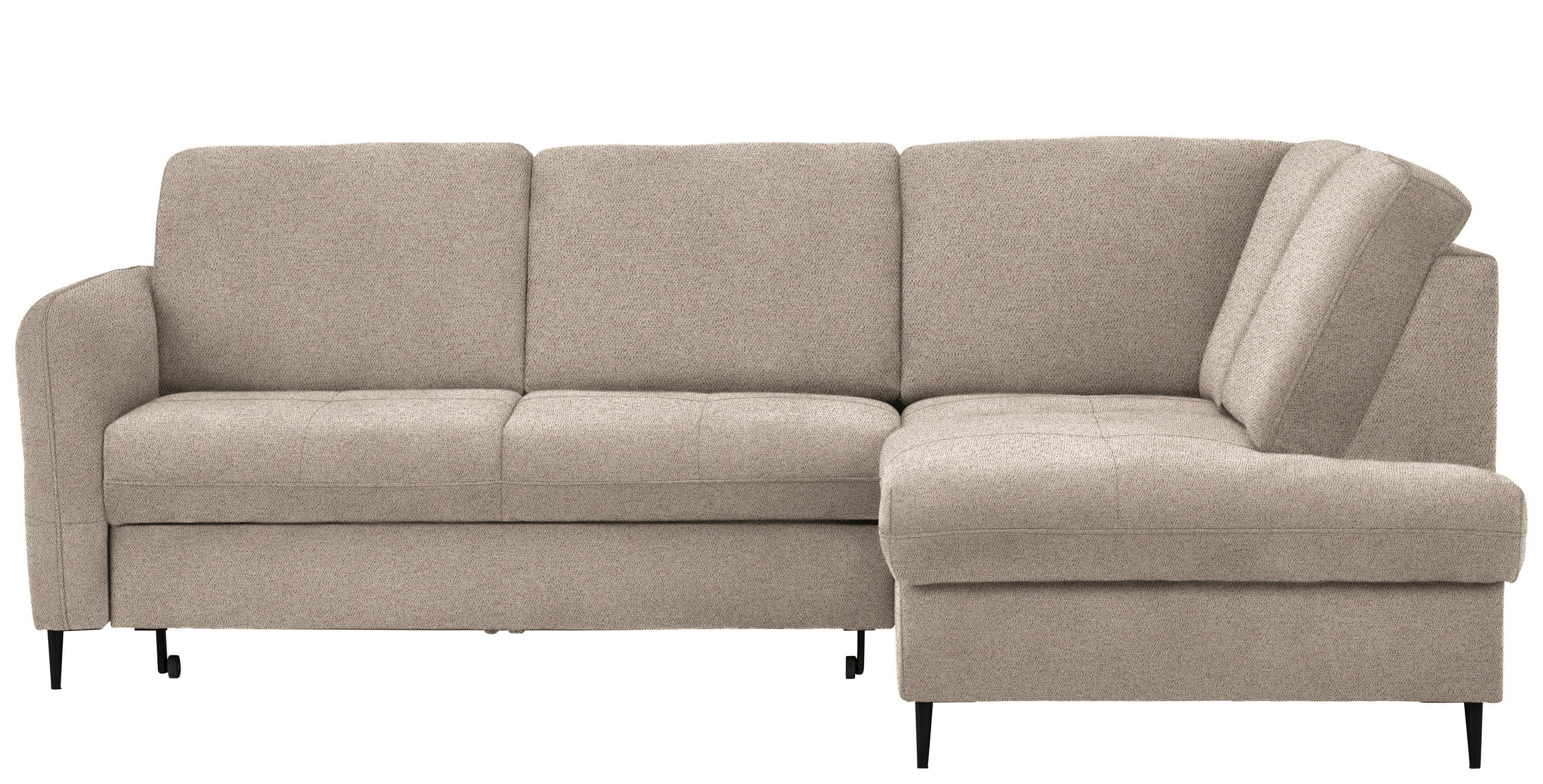 ECKSOFA Beige Chenille  - Beige/Schwarz, MODERN, Holz/Textil (241/184cm) - Carryhome