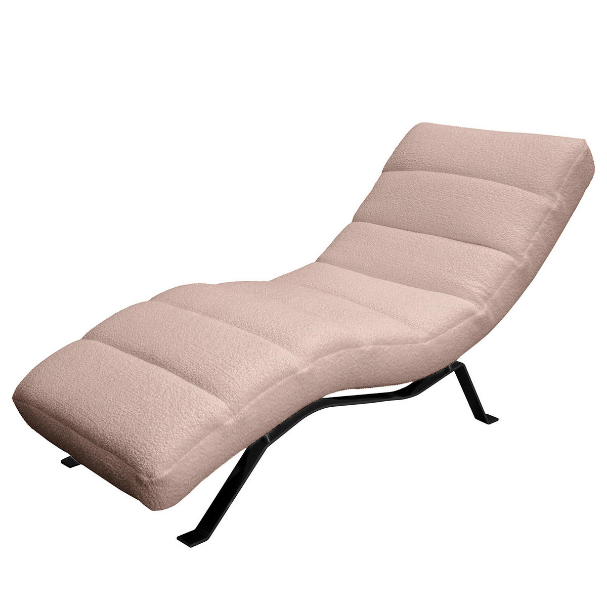 RELAXLIEGE in Bouclé Rosa  - Schwarz/Rosa, Design, Textil/Metall (65/65-95/171cm) - Livetastic