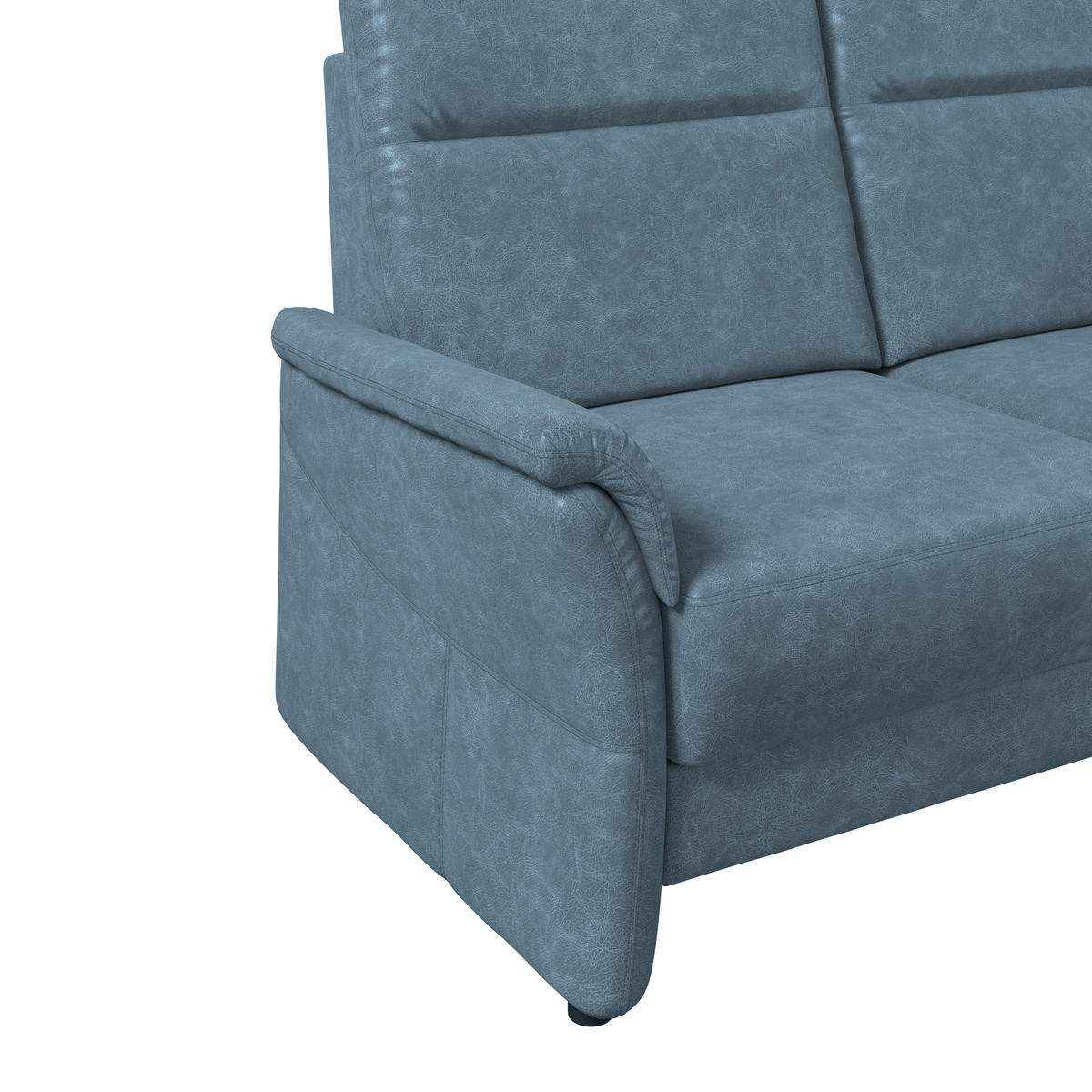 2,5-SITZER Mikrofaser Blaugrau  - Blaugrau/Schwarz, Konventionell, Kunststoff/Textil (170/99/91cm) - Elegando