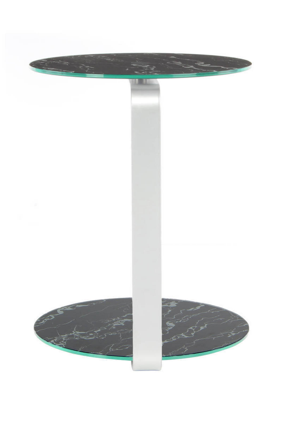 BEISTELLTISCH in Metall, Glas, Holzwerkstoff 40/40/53 cm  - Silberfarben/Schwarz, Basics, Glas/Holzwerkstoff (40/40/53cm) - Kayoom