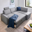 ECKSOFA  in Webstoff Grau  165/224 cm  - Schwarz/Grau, KONVENTIONELL, Kunststoff/Textil (165/224cm) - Xora