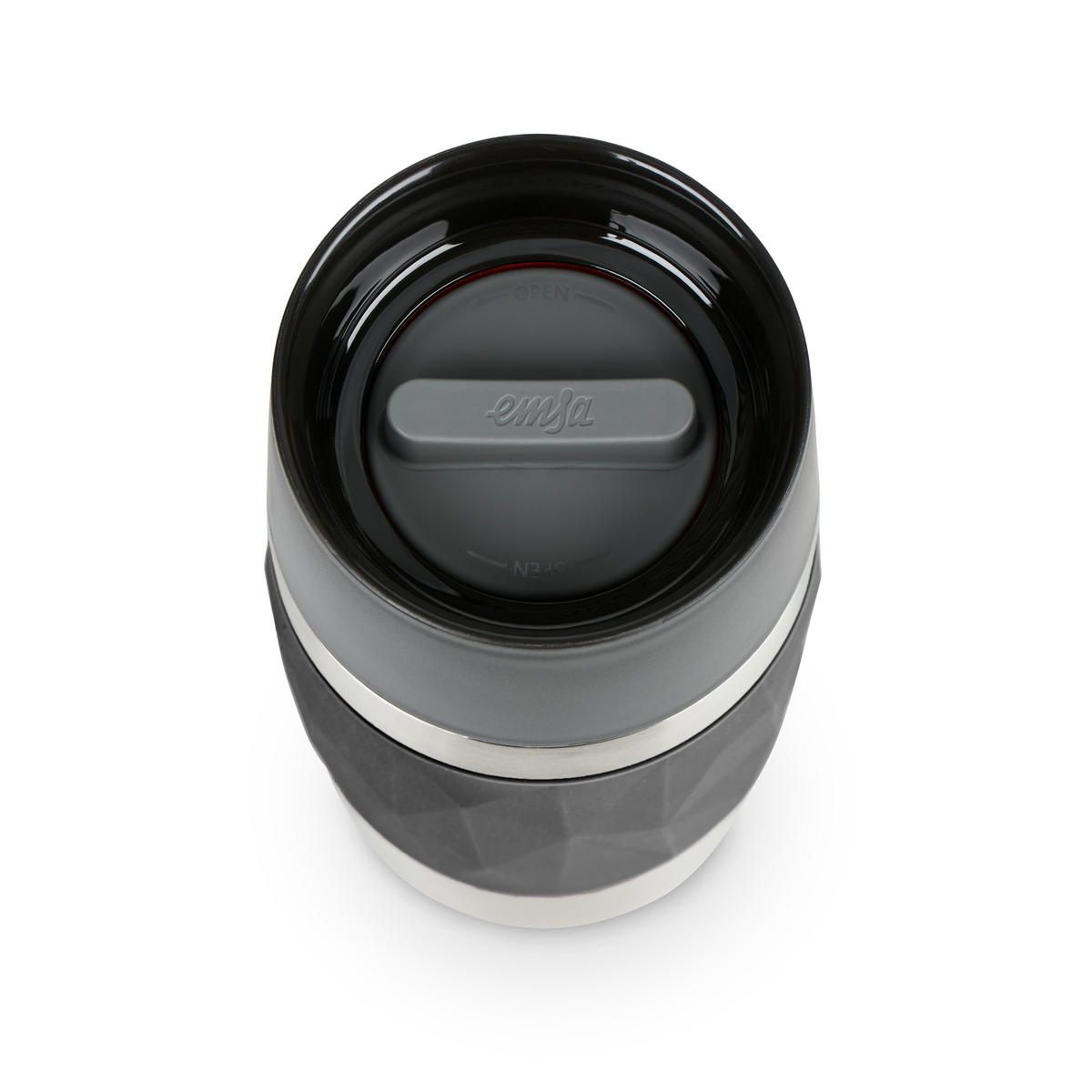 THERMOBECHER TRAVEL MUG COMPACT 0,3 L  - Schwarz, Basics, Kunststoff/Metall (7,2/15cm) - Emsa