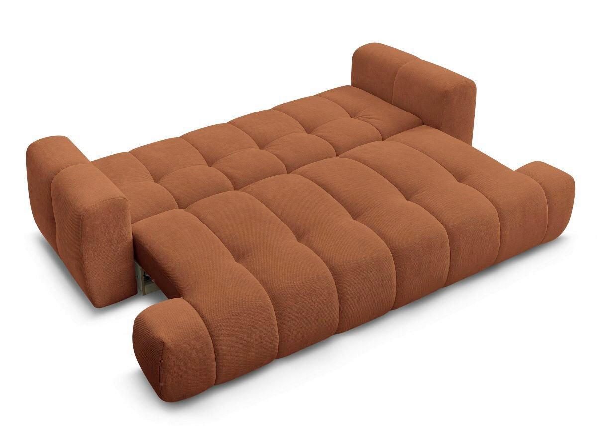 SCHLAFSOFA FUJI Leinenoptik Orange  inkl.  - Schwarz/Orange, MODERN, Kunststoff/Textil (251/113/88cm)