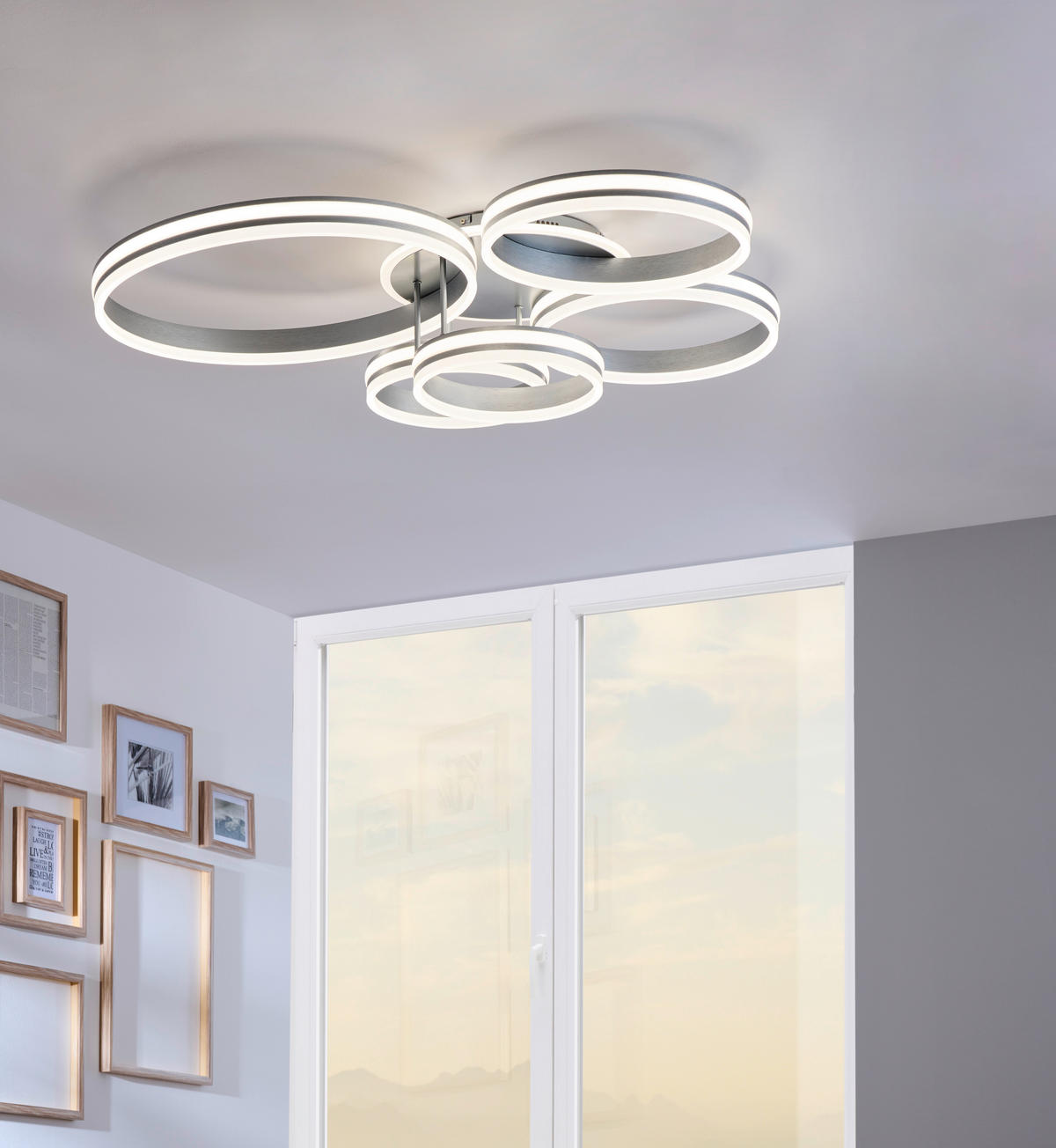 LED-DECKENLEUCHTE 114/90/20 cm   - Opal/Grau, Design, Kunststoff/Metall (114/90/20cm)