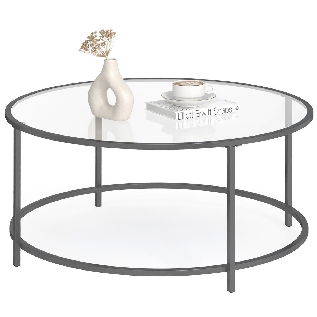 COUCHTISCH rund Schwarz  - Schwarz, Trend, Metall (84/45,5/84cm) - MID.YOU