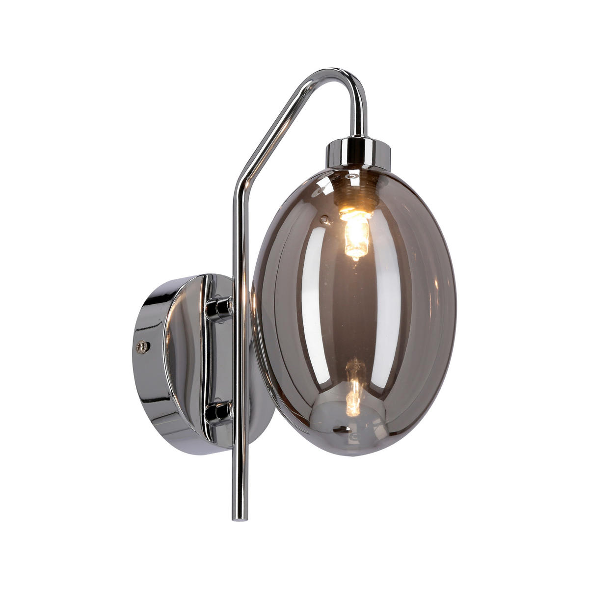 VÄGGLAMPA Lukka 17/10/25 cm   - stålfärgad/kromfärg, Design, metall/glas (17/10/25cm)