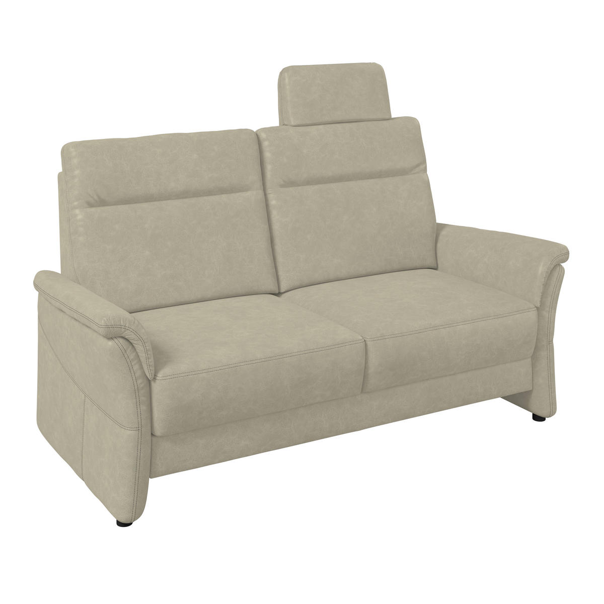 2,5-SITZER Mikrofaser Hellgrau  - Hellgrau/Schwarz, Konventionell, Kunststoff/Textil (170/99/91cm) - Elegando