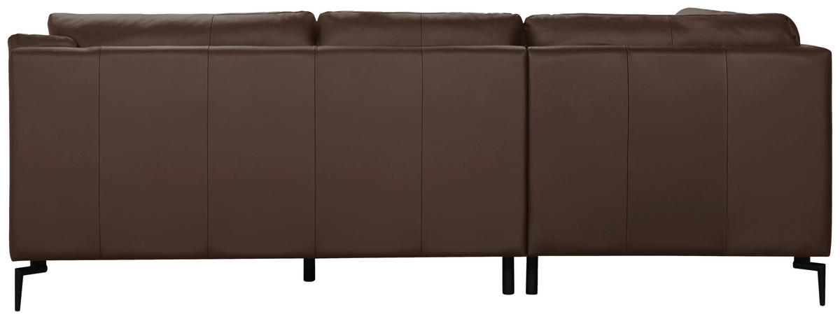 ECKSOFA Braun Echtleder  - Schwarz/Braun, Design, Leder (221/248cm) - MID.YOU