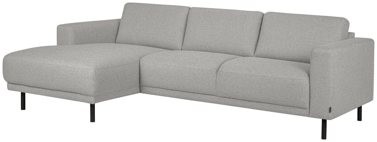 SOFFA i flatväv ljusgrå  - ljusgrå/svart, Design, metall/trä (238/78/142cm) - Pure Home Comfort