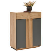 SCHUHSCHRANK  in 85/105/42 cm  - Eichefarben/Schwarz, Natur, Holz/Holzwerkstoff (85/105/42cm) - Linea Natura