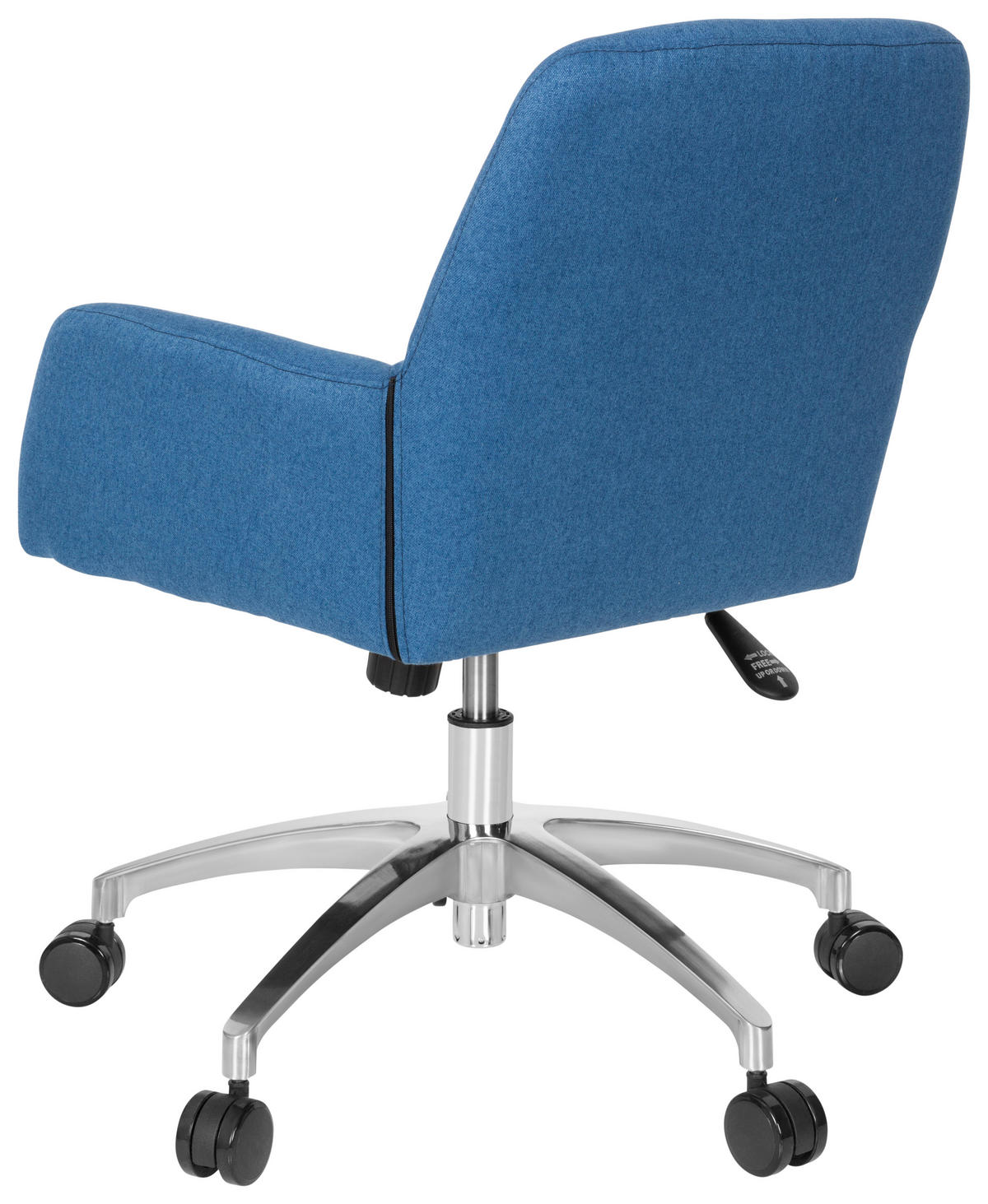 OTOČNÁ ŽIDLE, plochá tkanina, modrá - modrá/barvy stříbra, Basics, kov/textil (53/82/62cm) - MID.YOU