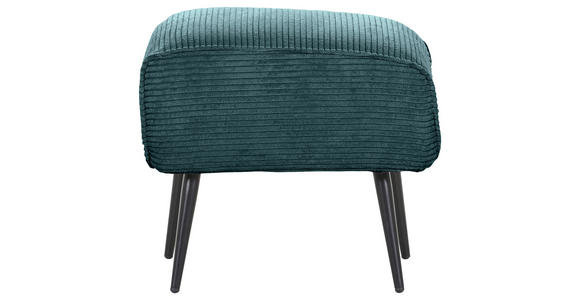 HOCKER Cord Türkis  - Türkis/Schwarz, Design, Textil/Metall (60/49/53cm) - Landscape