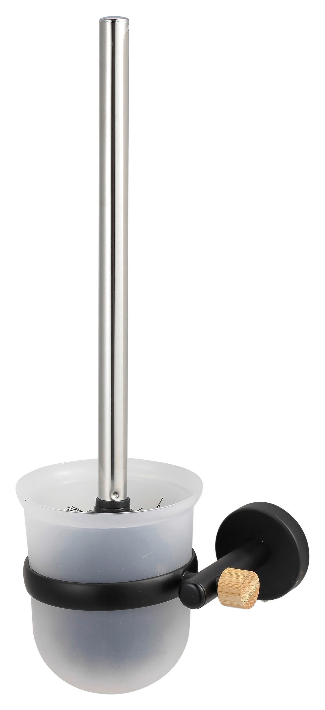 WC-BÜRSTENHALTER - Schwarz, KONVENTIONELL, Naturmaterialien (10,2/36/15cm) - Spirella