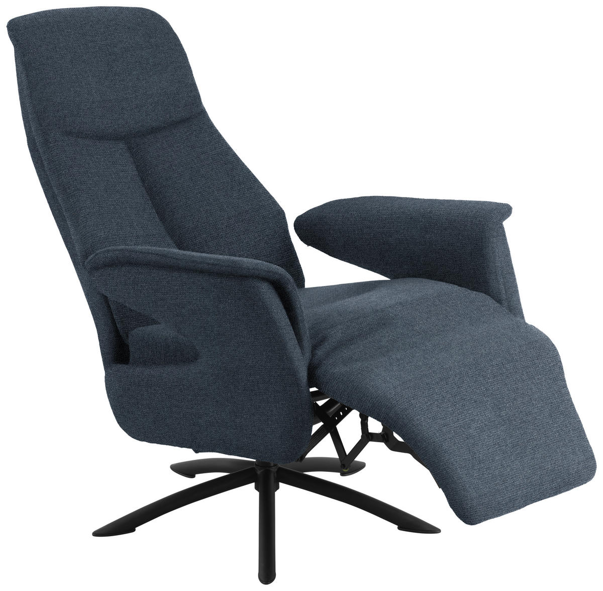 RELAXSESSEL Webstoff Relaxfunktion, Kopfteilverstellung    - Schwarz/Dunkelblau, Design, Textil/Metall (73/108/86cm) - Welnova