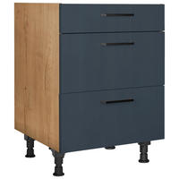 KOCHFELDUMBAUSCHRANK 60,0/87,0/56,0 cm  in Blau, Eichefarben  - Blau/Eichefarben, MODERN, Holzwerkstoff/Metall (60,0/87,0/56,0cm) - Nobilia