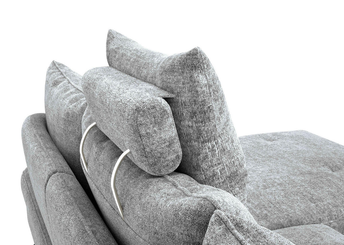 ECKSOFA in Webstoff Grau  - Schwarz/Grau, Konventionell, Textil/Metall (293/183cm) - Carryhome