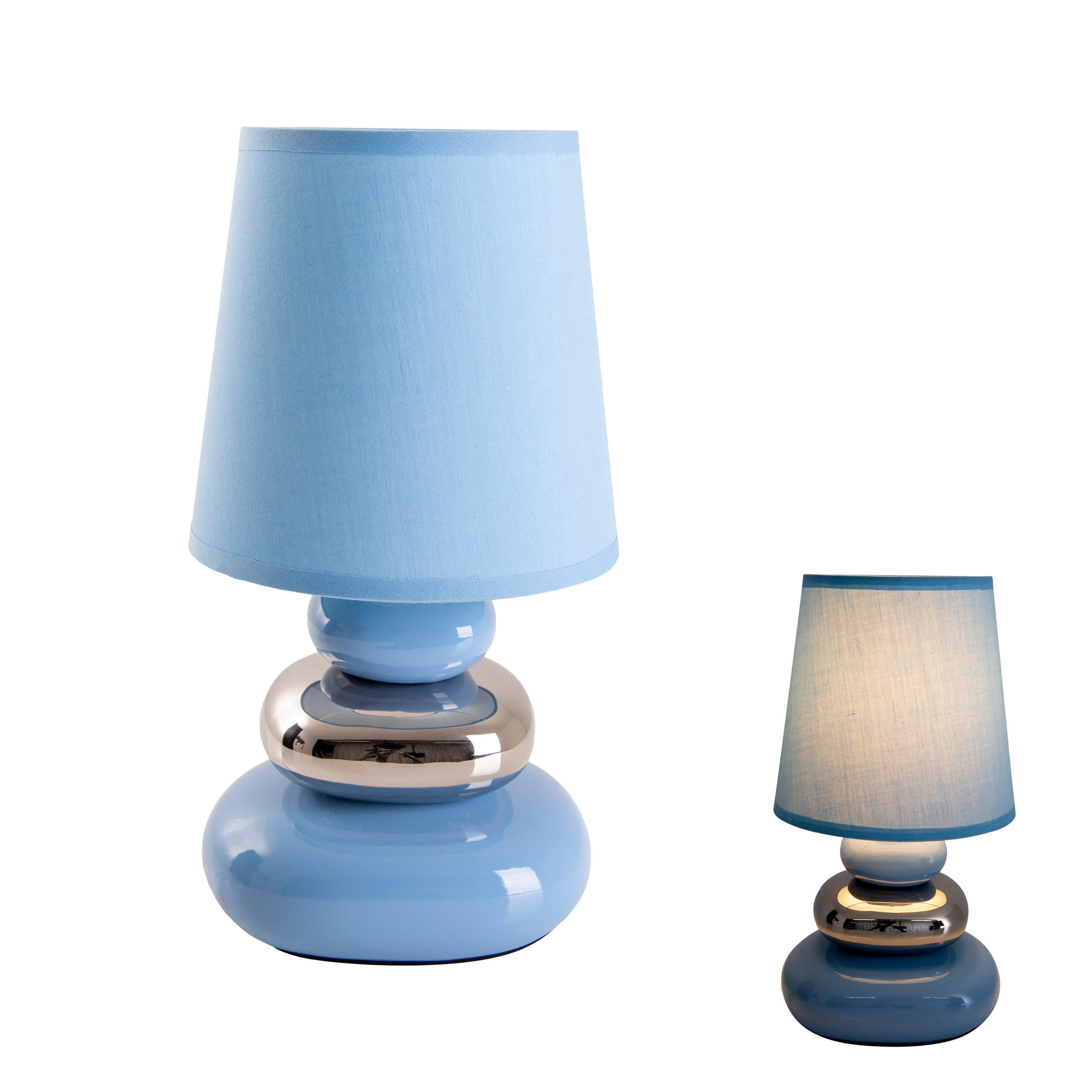 TISCHLEUCHTE 16,5/31 cm   - Blau, Basics, Keramik/Textil (16,5/31cm) - Näve