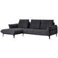 ECKSOFA in Webstoff Dunkelgrau  - Dunkelgrau/Schwarz, Natur, Textil (182/277cm) - Valnatura