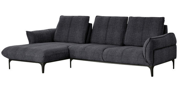 ECKSOFA in Webstoff Dunkelgrau  - Dunkelgrau/Schwarz, Natur, Textil (182/277cm) - Valnatura