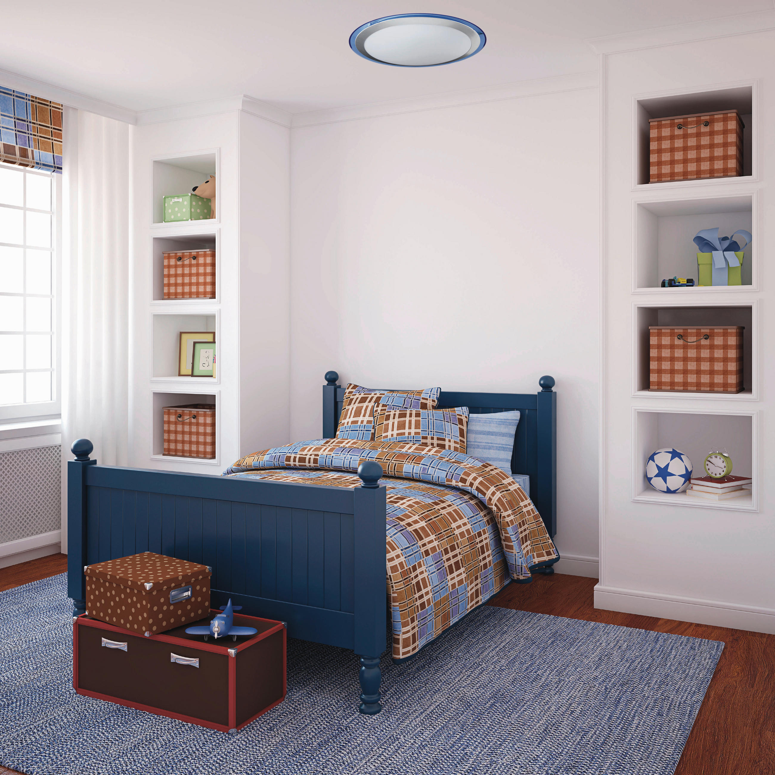 LED-DECKENLEUCHTE 33 cm  - Blau/Silberfarben, Basics, Kunststoff/Metall (33cm) - Näve