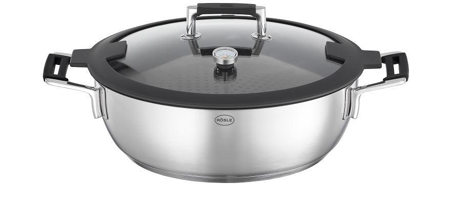 SCHMORPFANNE SILENCE PRO 28 cm  - Anthrazit Hochglanz, Basics, Glas/Metall (28cm) - Rösle