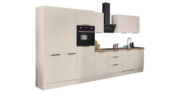 KÜCHENBLOCK   in Kaschmir  - Kaschmir/Schwarz, Basics, Holzwerkstoff/Metall (370/211/60cm) - Xora