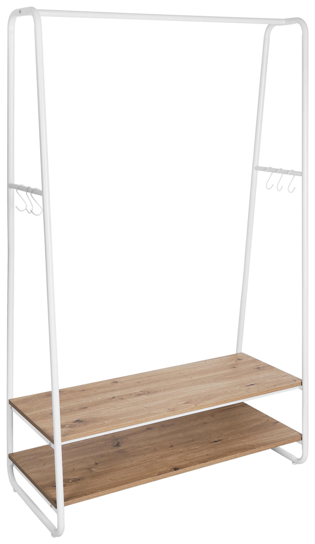 GARDEROBENSTÄNDER in Naturfarben, Weiß 100/160/45 cm   - Naturfarben/Weiß, Basics, Holzwerkstoff/Metall (100/160/45cm) - Xora
