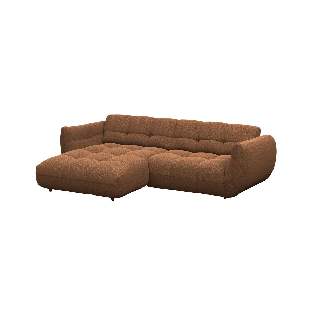 ECKSOFA Terracotta Chenille  - Dunkelgrün/Terracotta, Trend, Kunststoff/Textil (178/280cm) - MID.YOU