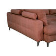 WOHNLANDSCHAFT Rot Chenille  - Rot/Schwarz, KONVENTIONELL, Textil/Metall (188/340/160cm) - Xora
