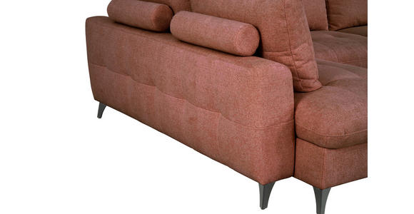 WOHNLANDSCHAFT Rot Chenille  - Rot/Schwarz, KONVENTIONELL, Textil/Metall (188/340/160cm) - Xora