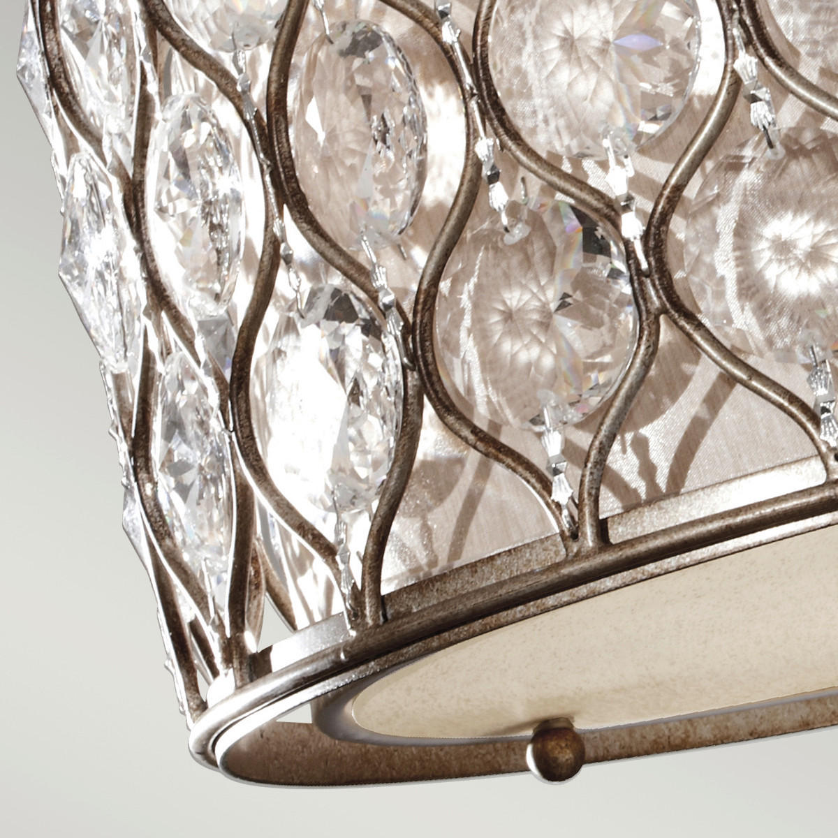 DECKENLEUCHTE  40.6/31.8 cm    - Silberfarben, Konventionell, Glas/Textil (40.6/31.8cm) - Elstead Lighting