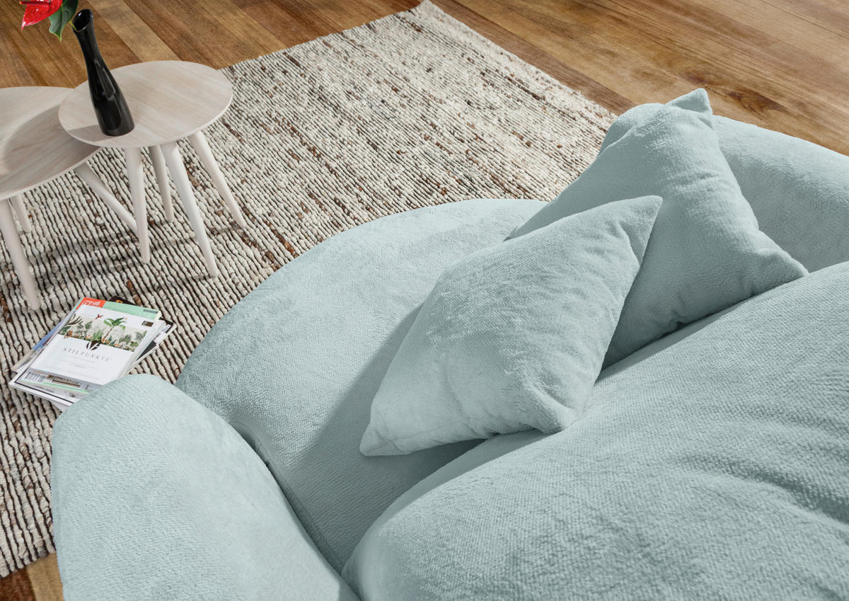 SESSEL in Plüsch Mintgrün  - Schwarz/Mintgrün, KONVENTIONELL, Textil/Metall (115/72/115cm) - Carryhome