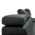 ECKSOFA in Echtleder Dunkelgrau  - Dunkelgrau/Schwarz, Design, Leder/Metall (295/187cm) - Novel