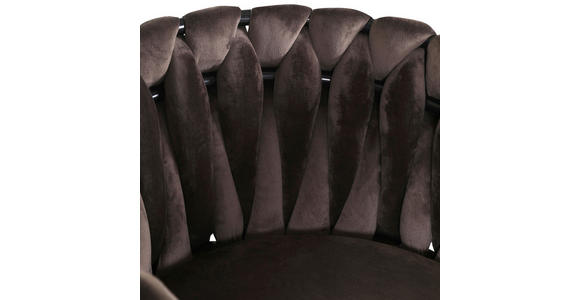 ARMLEHNSTUHL in Samt - Schwarz/Braun, LIFESTYLE, Textil/Metall (60/78/55cm) - Landscape