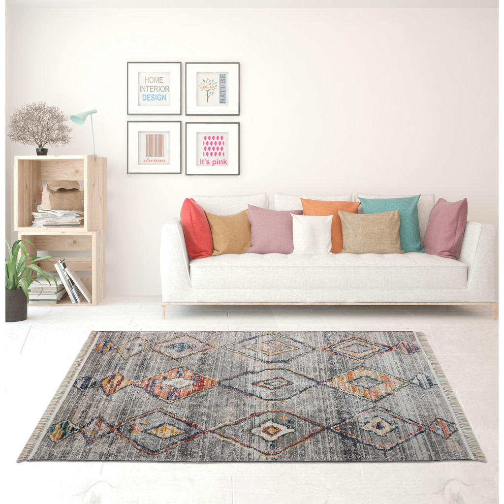 Thumbnail - Novel Webteppich 4972, Grau, Textil, Abstraktes, rechteckig, 120x180 cm, Teppiche & Böden, Teppiche, Moderne Teppiche