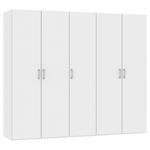 DREHTÜRENSCHRANK  in Weiß  - Chromfarben/Weiß, Design, Holzwerkstoff (253/195/59cm) - Carryhome