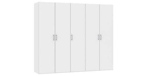 DREHTÜRENSCHRANK  in Weiß  - Chromfarben/Weiß, Design, Holzwerkstoff (253/195/59cm) - Carryhome