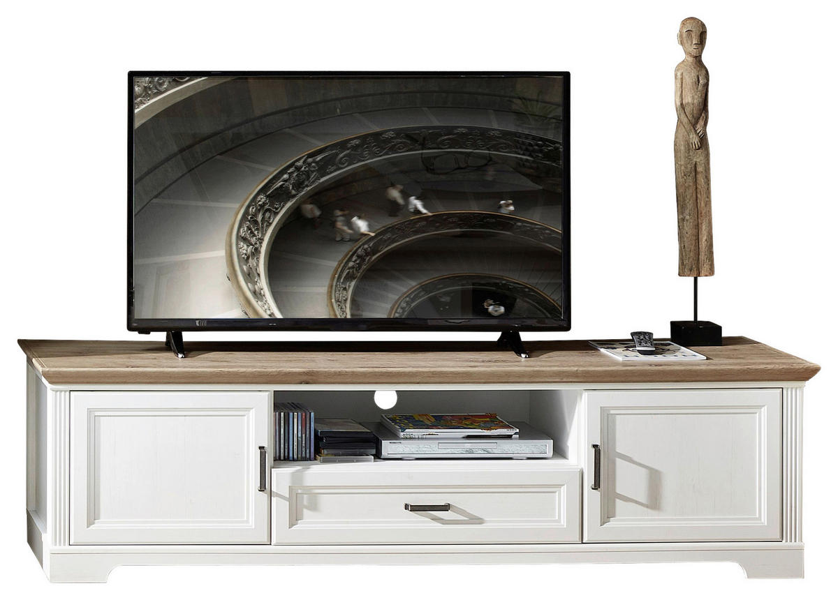 TV KOMODA bela, boja hrasta  - boja hrasta/bela, Romantično / Seoski, metal/pločasti materijal (193/54/51cm) - Landscape