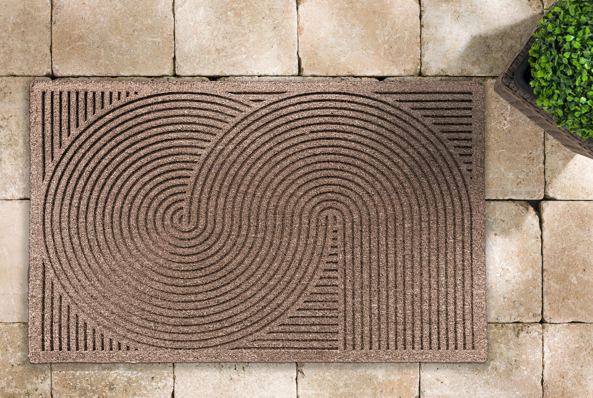 FUßMATTE 45/75 cm Graphic Deluxe  - Sandfarben, Design, Kunststoff/Textil (45/75cm)