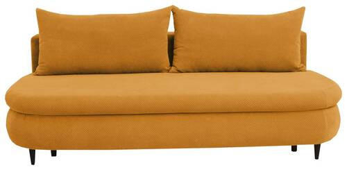 SCHLAFSOFA Webstoff, Plüsch Orange  - Schwarz/Orange, Design, Textil (213/89/105cm) - Novel